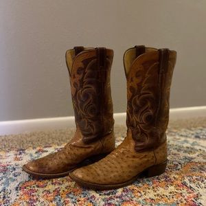 Justin Ostrich Cowboy Boots